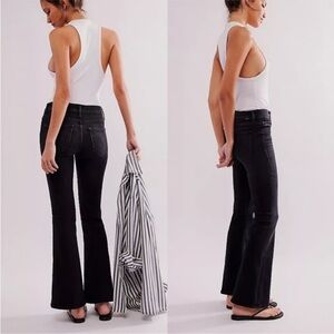 MOTHER Black Flare Jeans